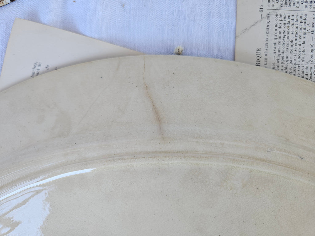 Grand plat ovale ancien E.C. Salins Bristol | Terre de fer française