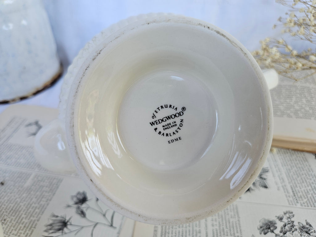 Théière Wedgwood Edme vintage en faïence fine blanche – Made in England