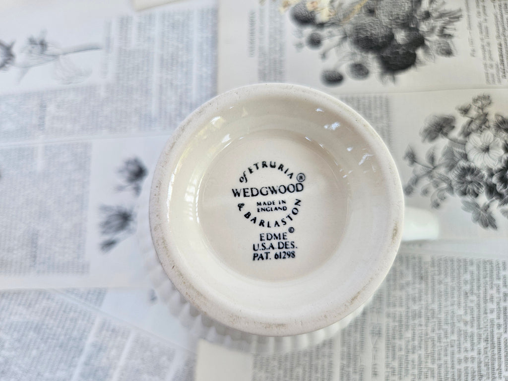 Wedgwood EDME Duo Pot à Lait et Sucrier Blanc Ivoire | Made in England