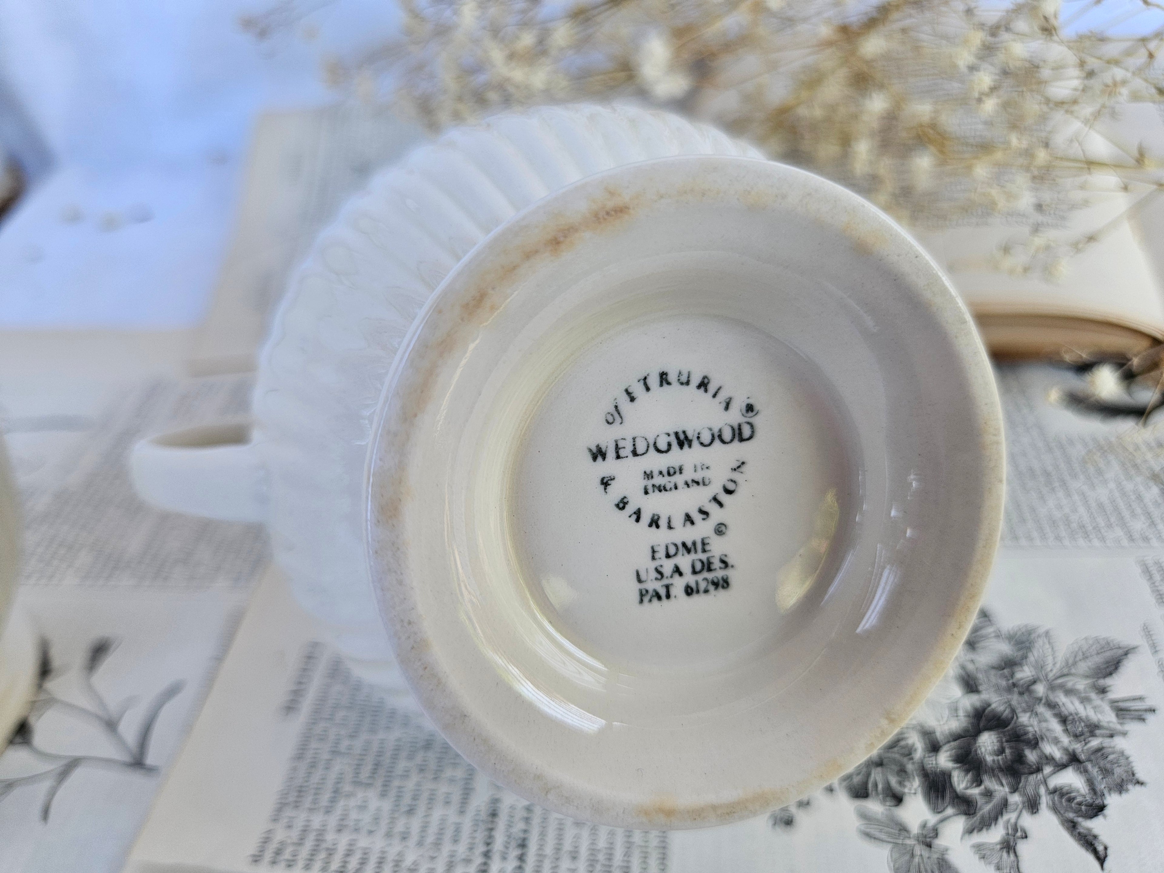 Wedgwood EDME Duo Pot à Lait et Sucrier Blanc Ivoire | Made in England