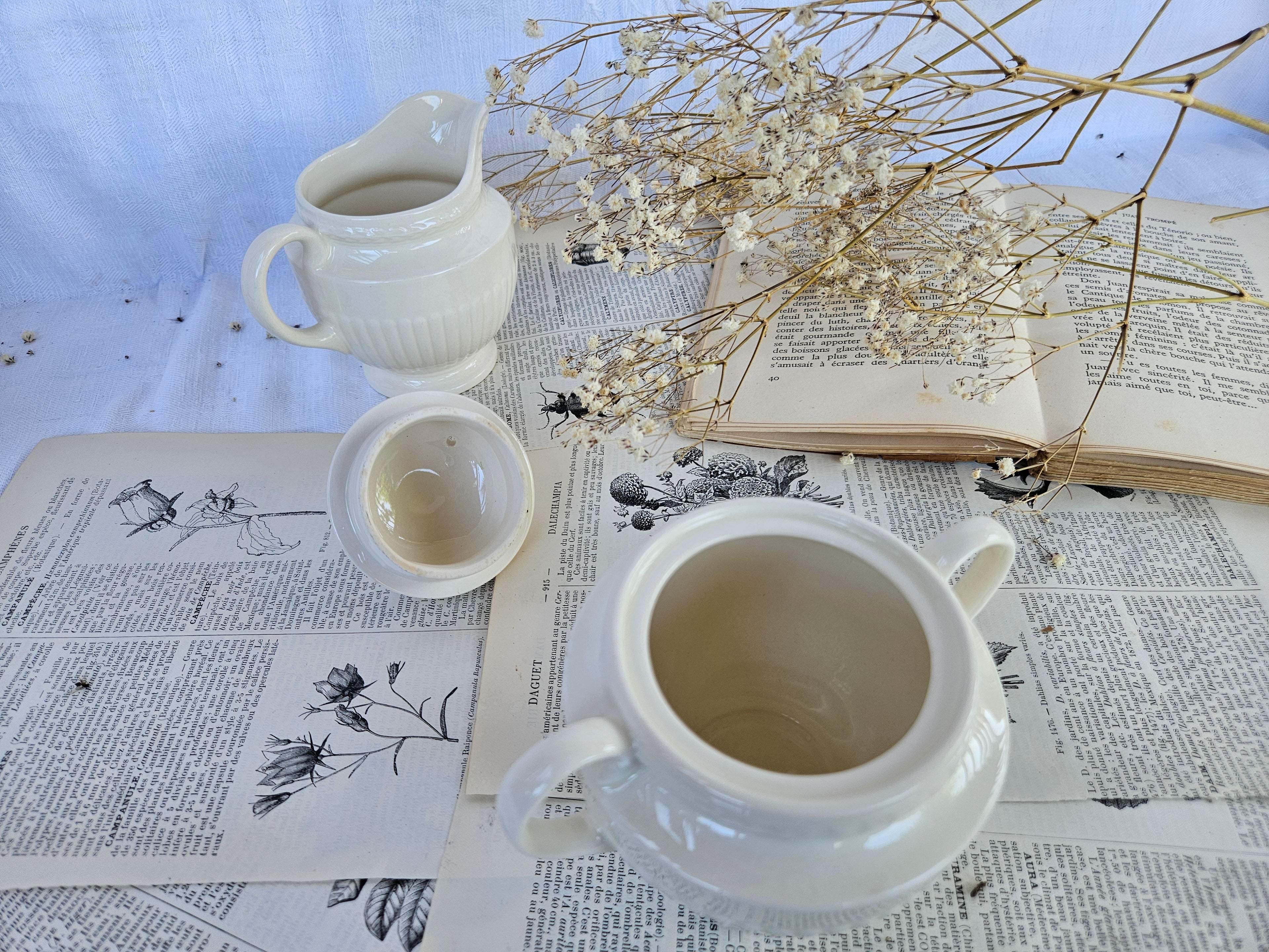 Wedgwood EDME Duo Pot à Lait et Sucrier Blanc Ivoire | Made in England