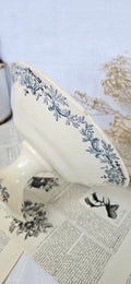 Coupe sur piédouche Longchamp ancienne bleue
