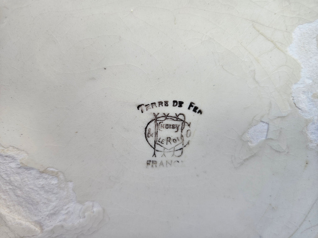 Ensemble de toilette ancien Choisy-le-Roi Terre de Fer Art Déco vert