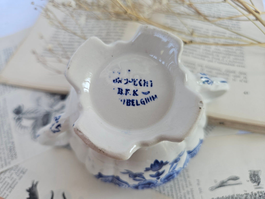 Sucrier ancien Boch Frères Keramis BFK Belgium bleu