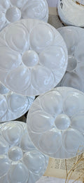 6 assiettes à huîtres Pillivuyt en porcelaine blanche
