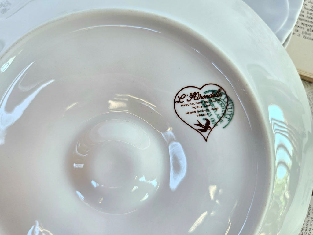6 assiettes à huîtres Pillivuyt en porcelaine blanche