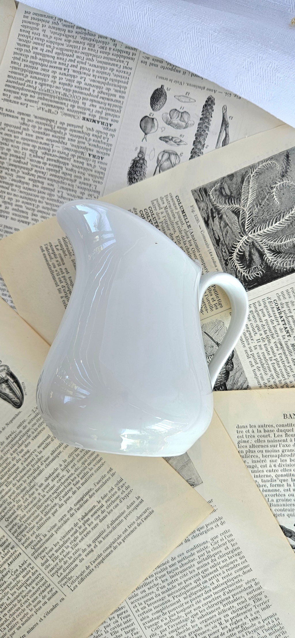 Pot à lait Chauvigny FD France en porcelaine blanche