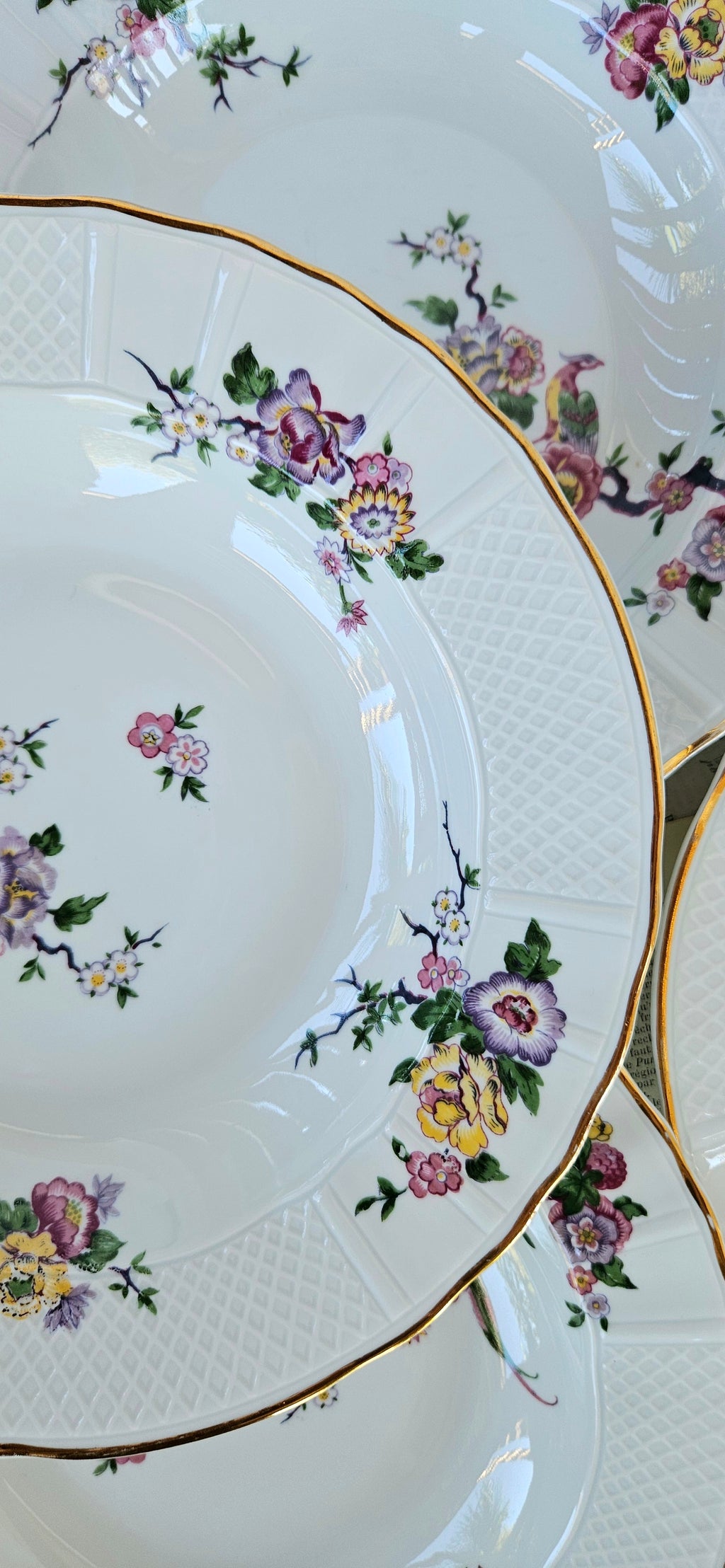 Lot de 6 assiettes creuses Bernardaud Limoges Bengali
