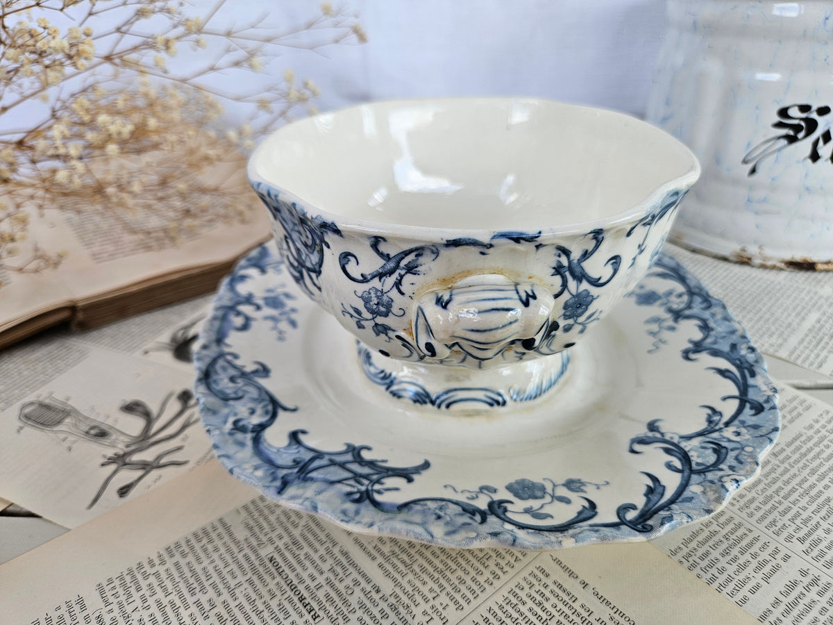 Saucière ancienne Sarreguemines modèle Fleury