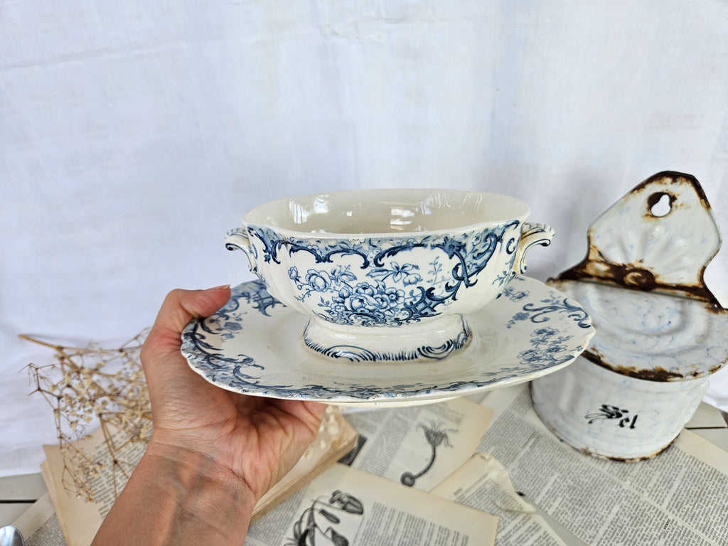 Saucière ancienne Sarreguemines modèle Fleury