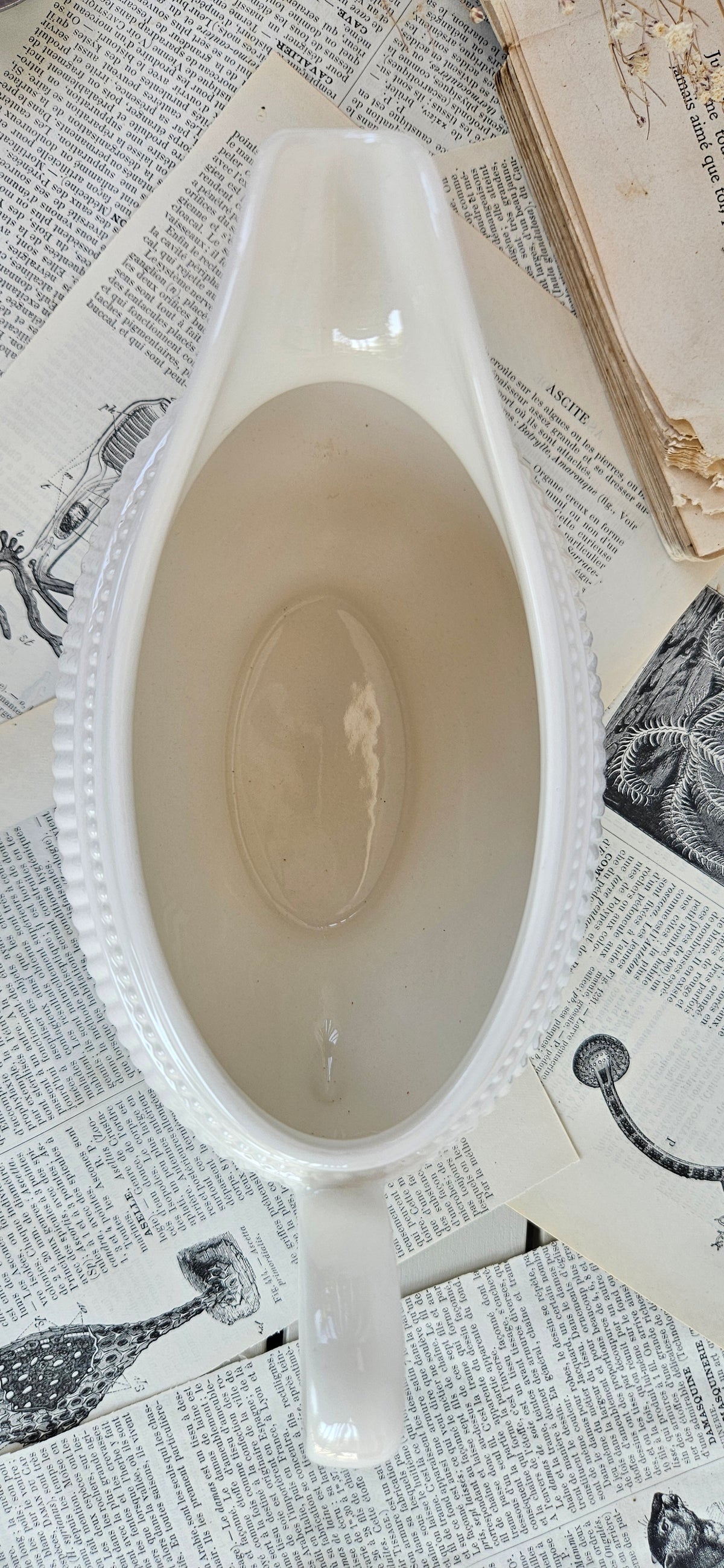 Saucière Wedgwood Windsor en faïence blanche côtelée