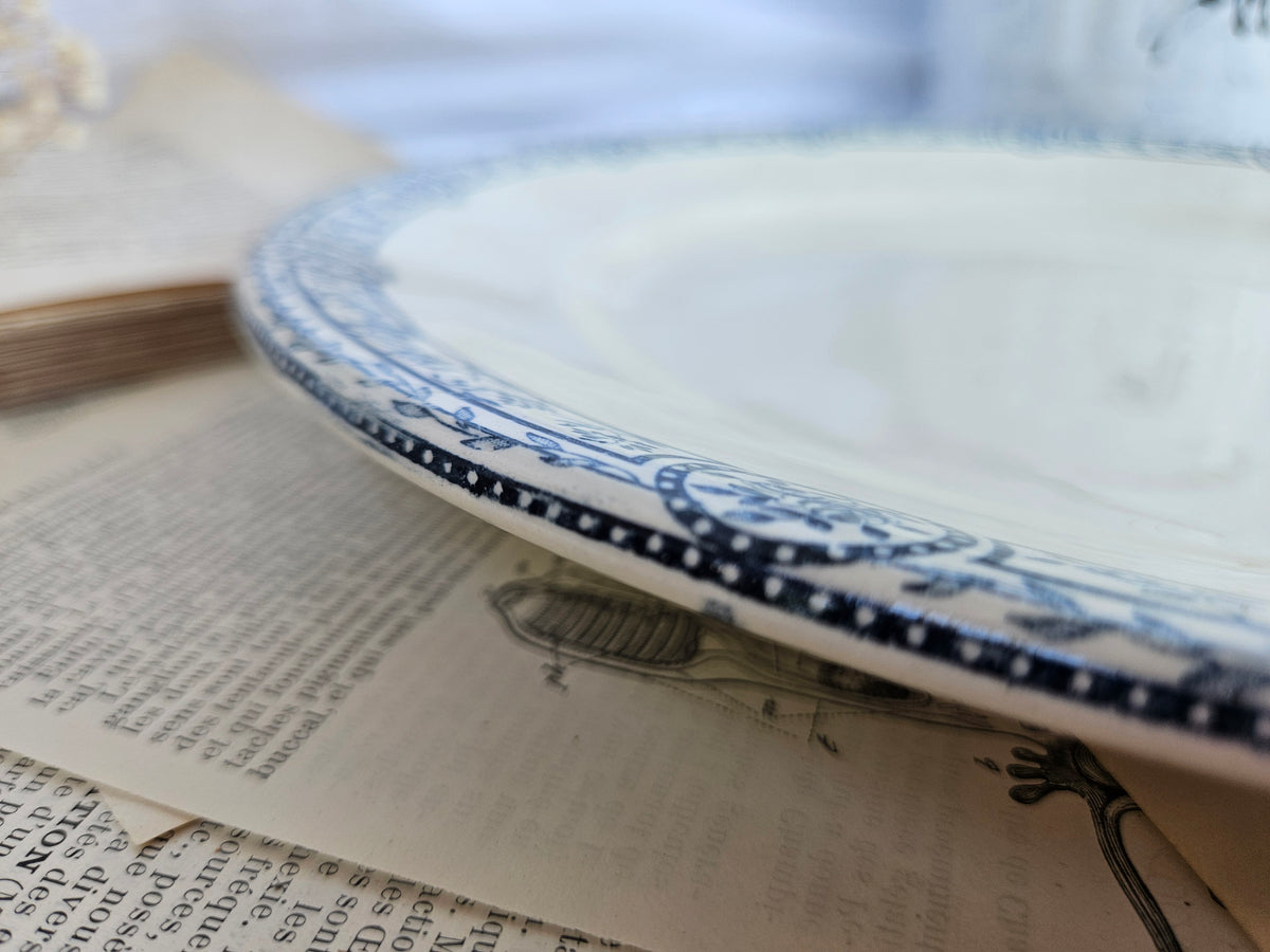 Grand plat rond ancien E.C. Salins Bristol | Terre de fer française