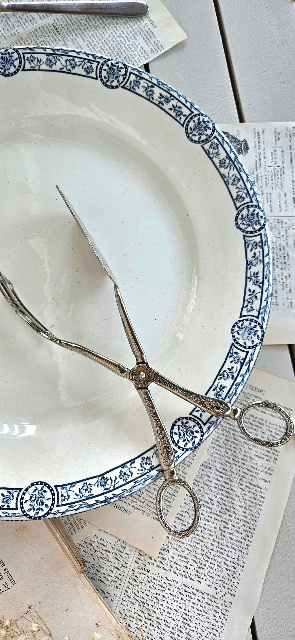 Grand plat rond ancien E.C. Salins Bristol | Terre de fer française