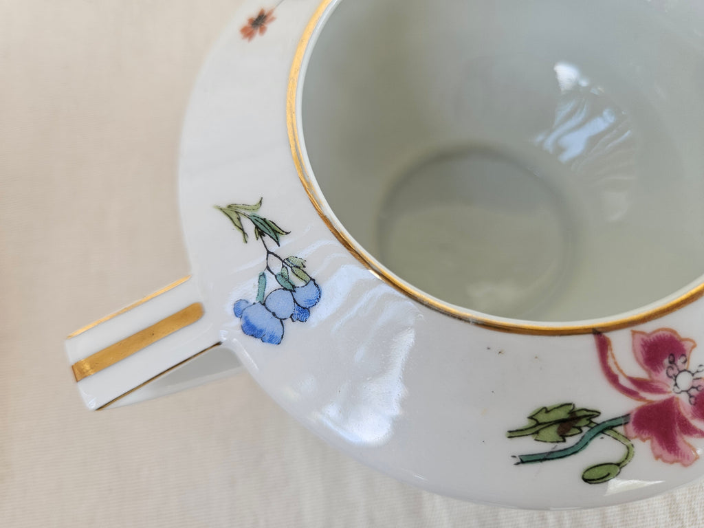 Saucière ancienne en porcelaine de Limoges A. Lanternier & Cie