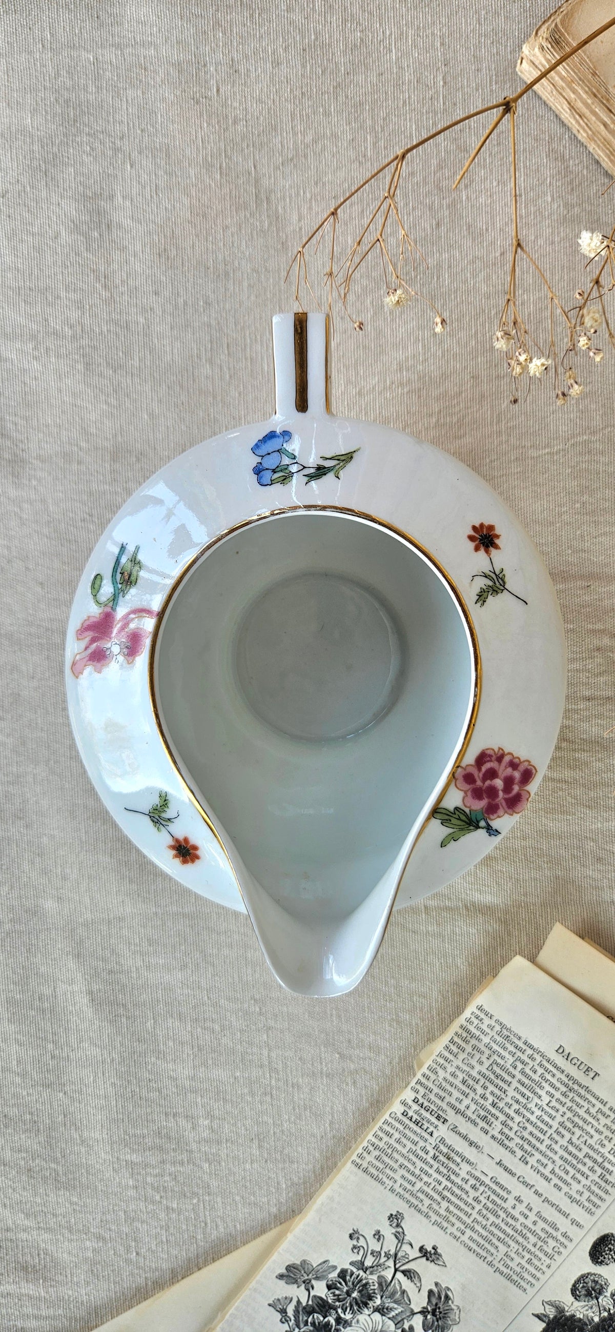Saucière ancienne en porcelaine de Limoges A. Lanternier & Cie