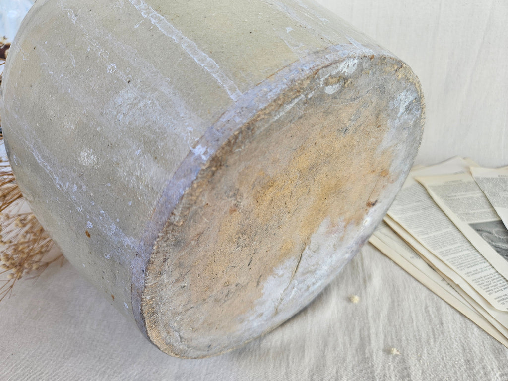 Pot à graisse en grès émaillé beige à anses 25 cm