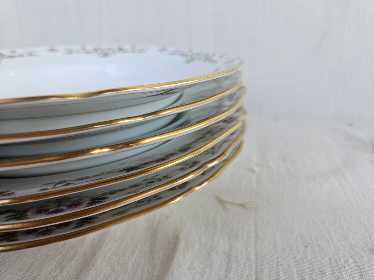 6 Assiettes creuses en porcelaine de Limoges