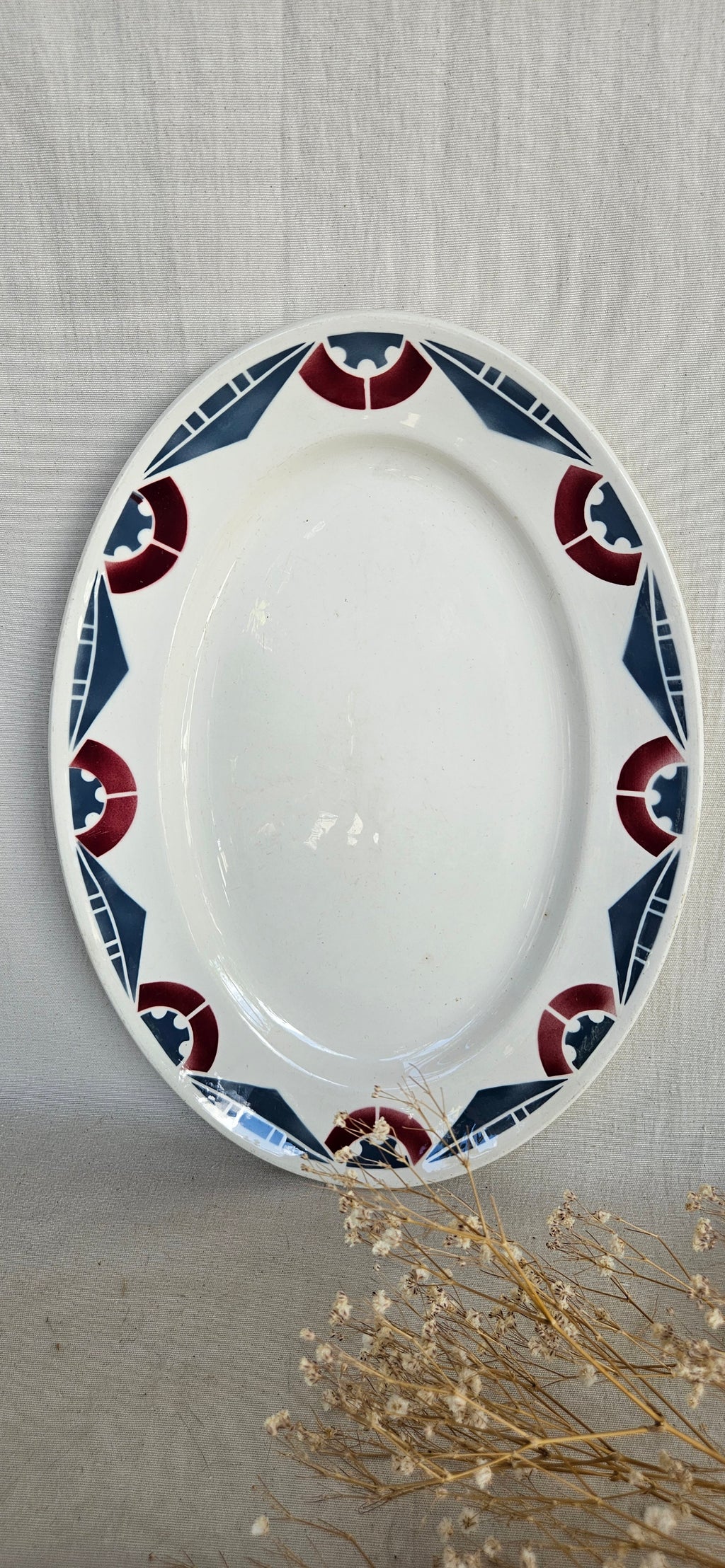 Plat ovale ancien Badonviller Châtelet en faïence