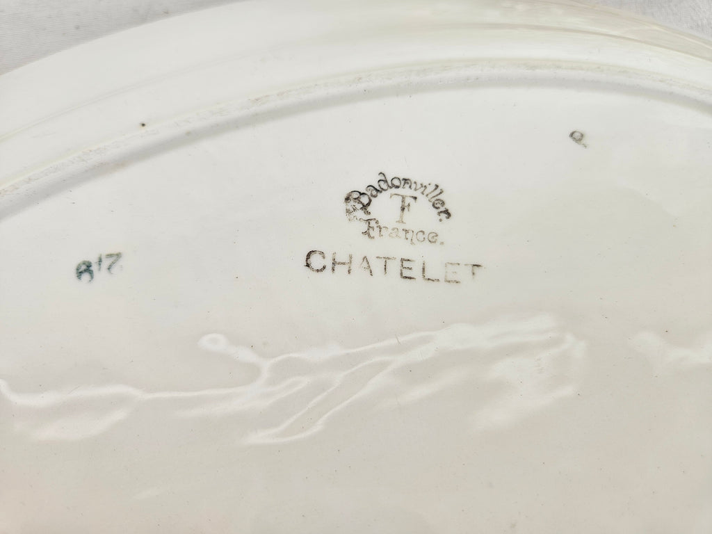 Plat ovale ancien Badonviller Châtelet en faïence