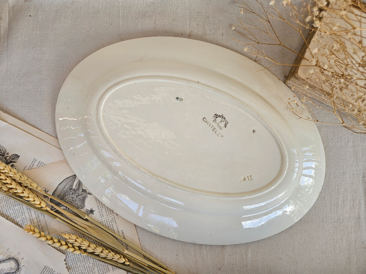 Plat ovale ancien Badonviller Châtelet en faïence