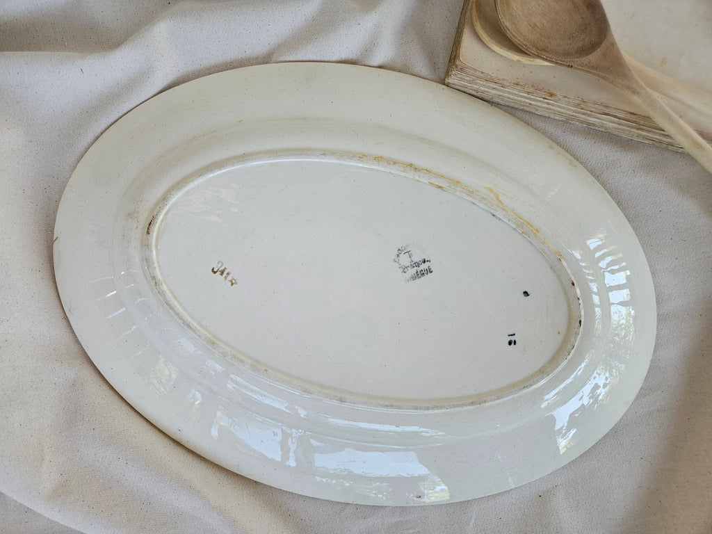 Grand plat ovale Badonviller en faïence ancienne