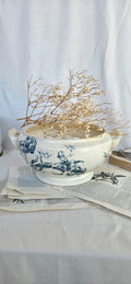 Ancienne Soupière Gien Iris en Faïence Fine Bleue