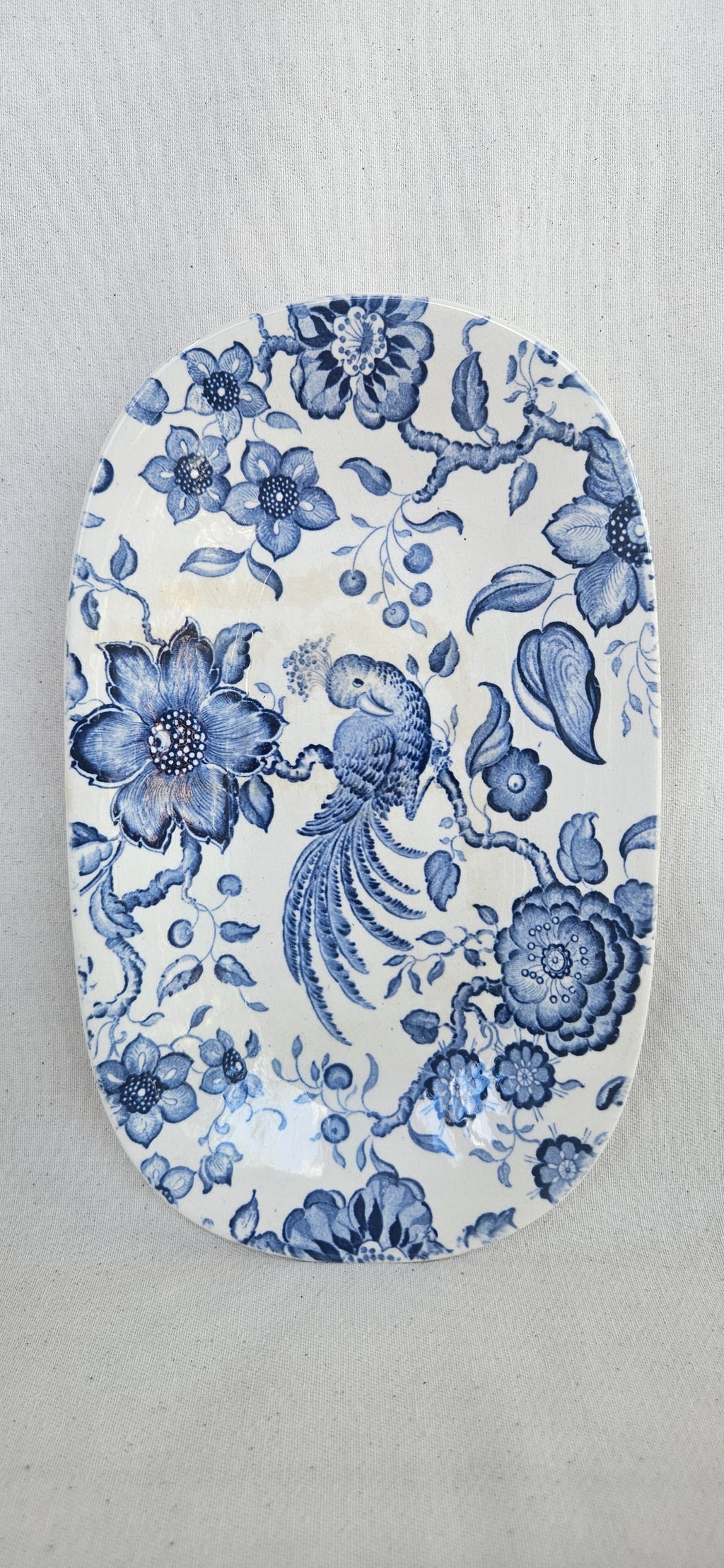 Ravier ancien Villeroy & Boch Paradiso bleu et blanc