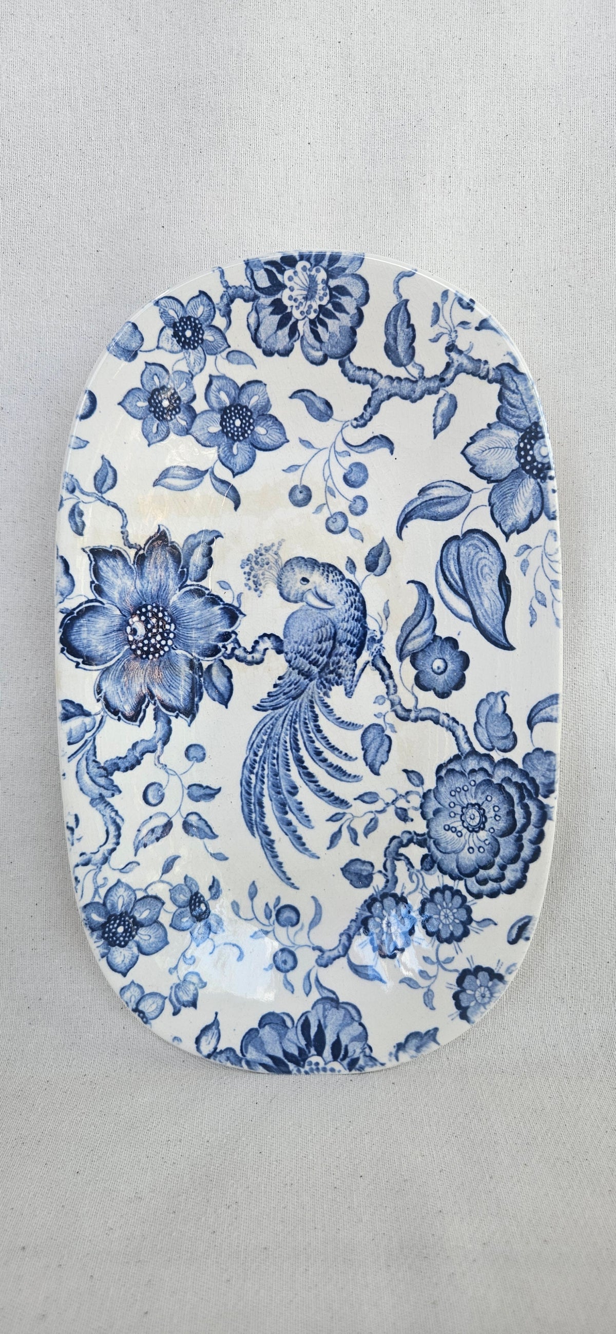 Ravier ancien Villeroy & Boch Paradiso bleu et blanc