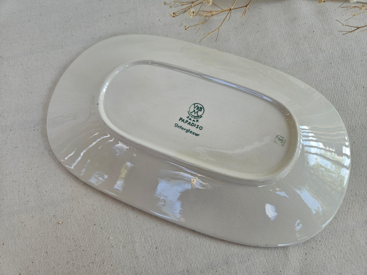 Ravier ancien Villeroy & Boch Paradiso bleu et blanc