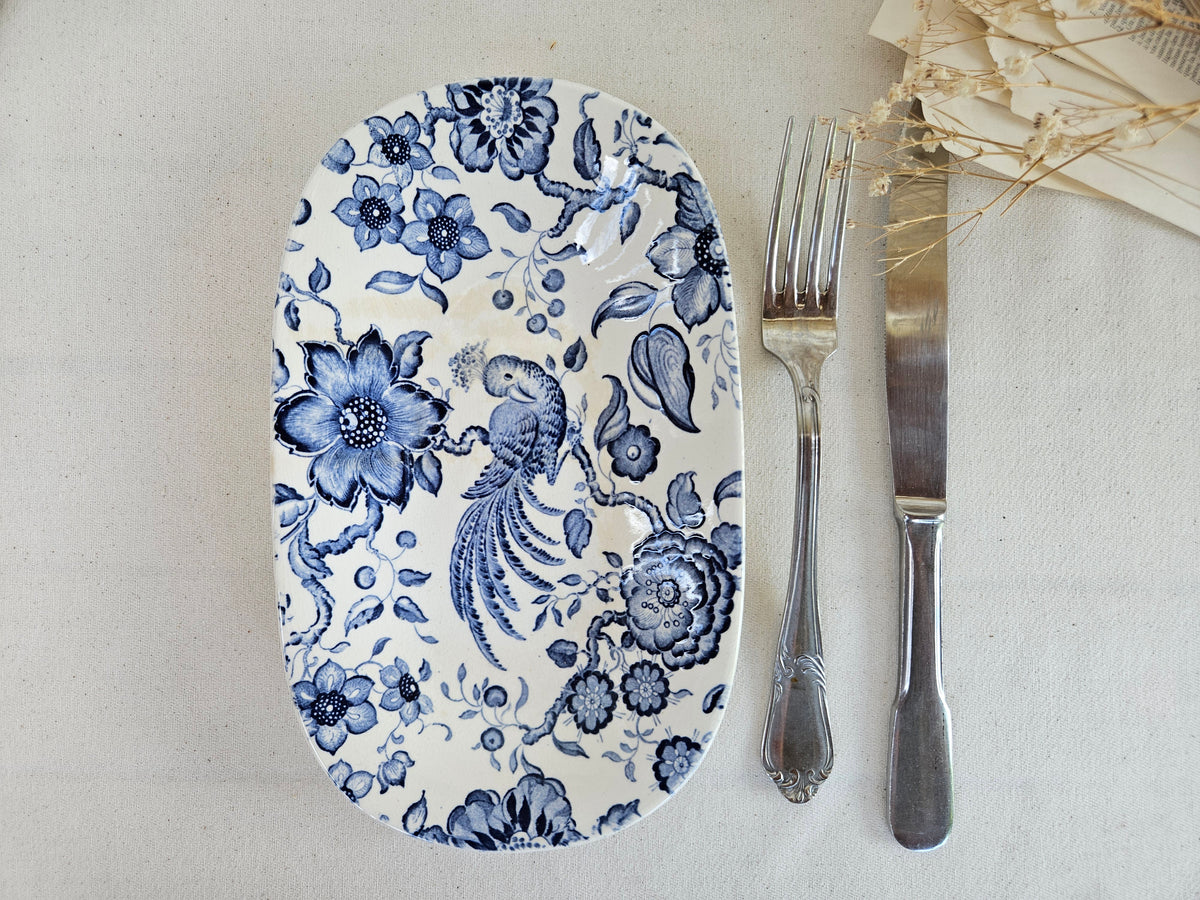 Ravier ancien Villeroy & Boch Paradiso bleu et blanc