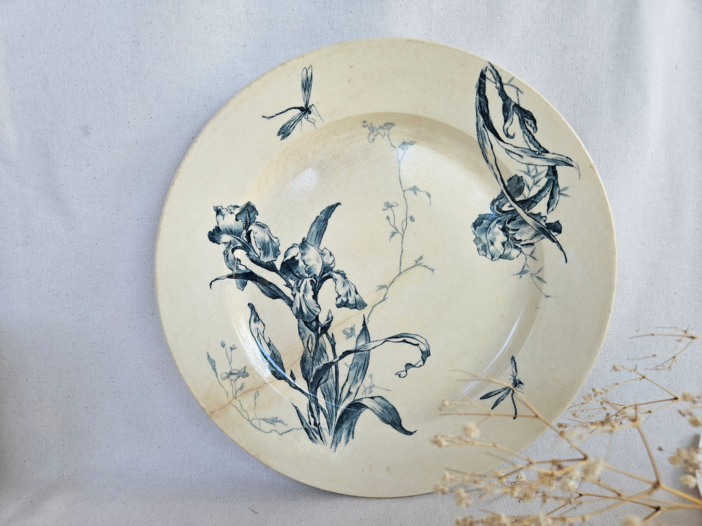 Duo de plats Gien Iris en terre de fer 28cm