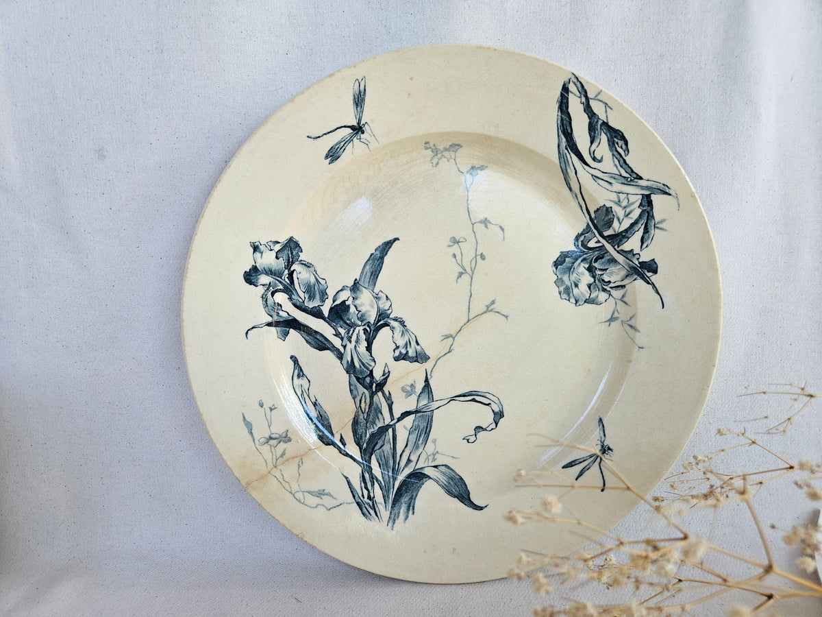 Duo de plats Gien Iris en terre de fer 28cm