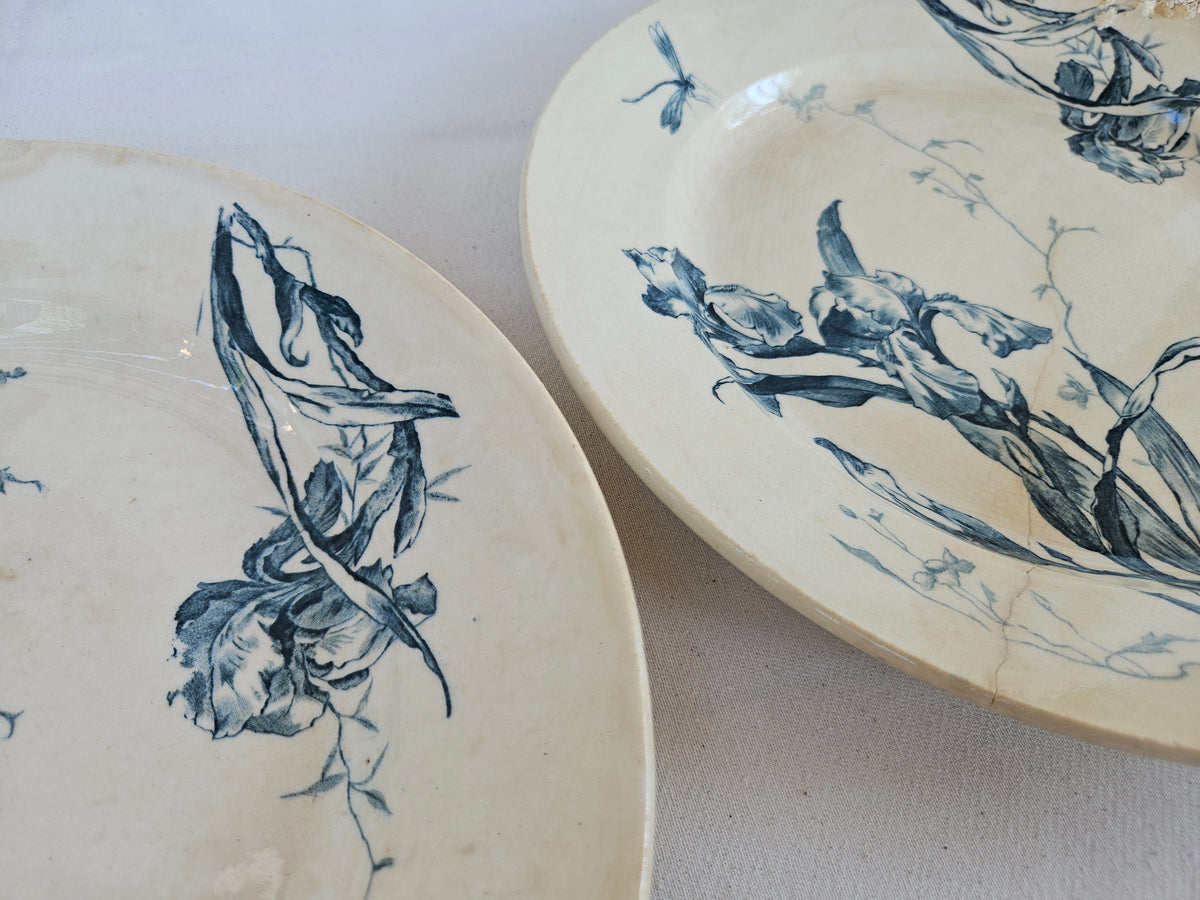 Duo de plats Gien Iris en terre de fer 28cm