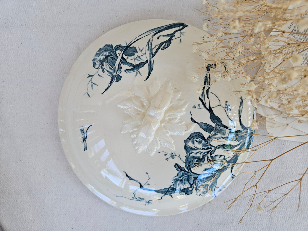 Soupière ancienne Gien Iris Terre de Fer