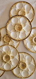 Assiette à huîtres Longchamp France en faïence