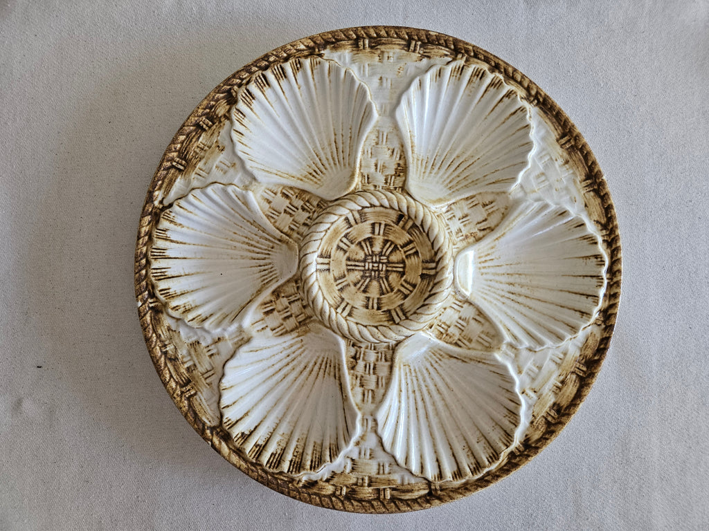 Assiette à huîtres Longchamp France en faïence