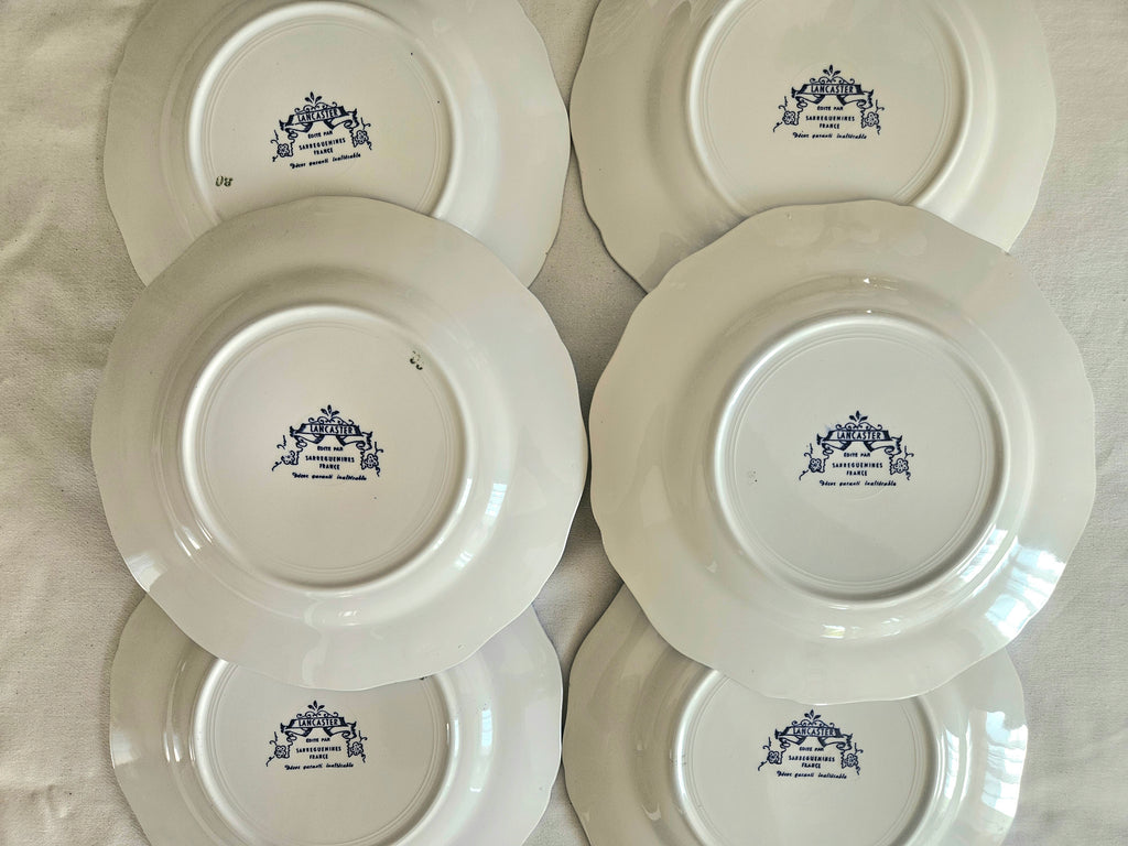 Lot 6 assiettes Sarreguemines Lancaster 25 cm