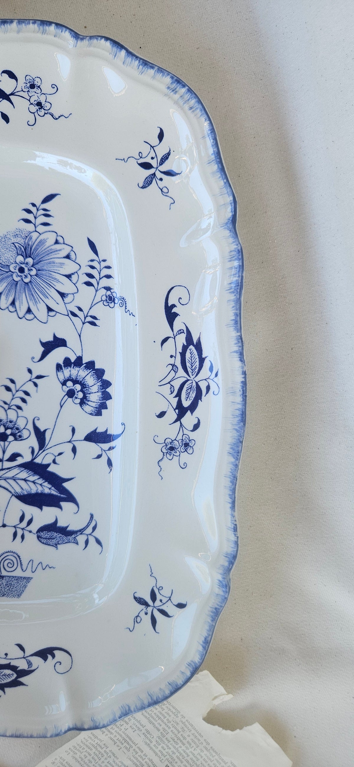 Grand plat de service Sarreguemines Lancaster 33x26 cm