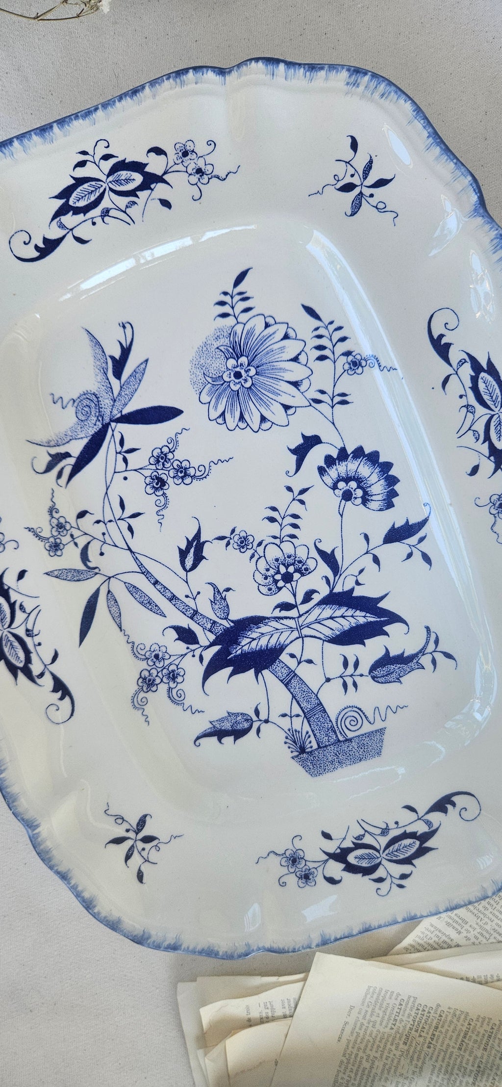 Grand plat de service Sarreguemines Lancaster 33x26 cm