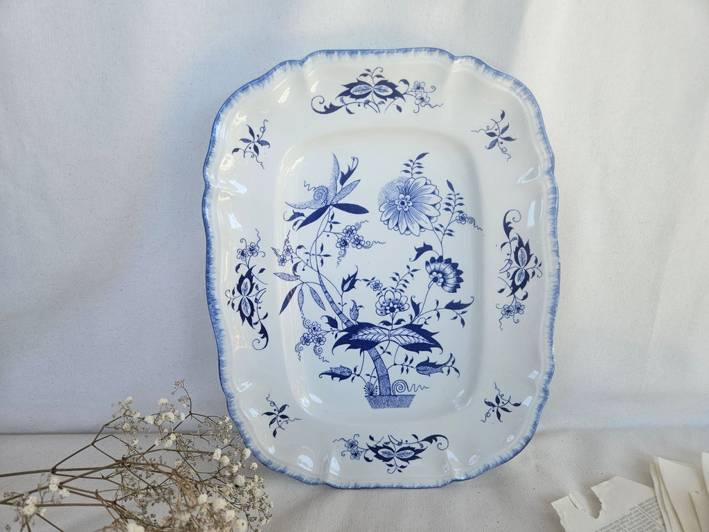 Grand plat de service Sarreguemines Lancaster 33x26 cm