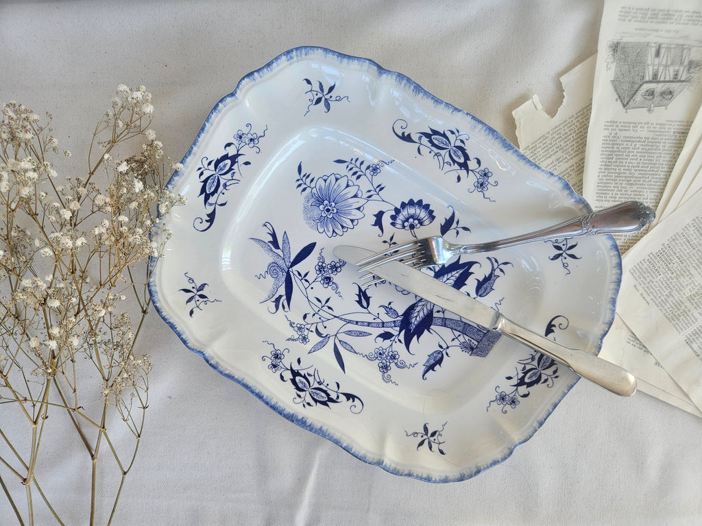 Grand plat de service Sarreguemines Lancaster 33x26 cm