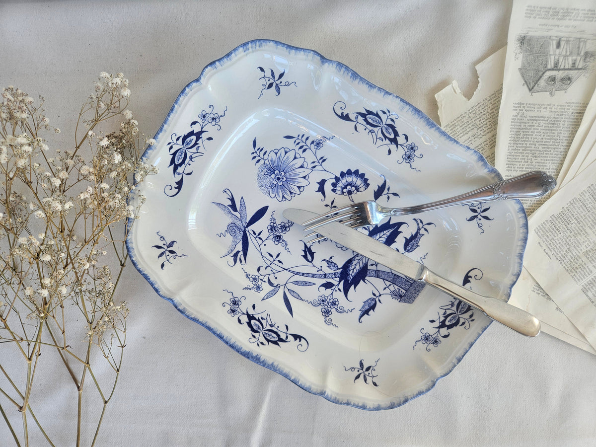 Grand plat de service Sarreguemines Lancaster 33x26 cm