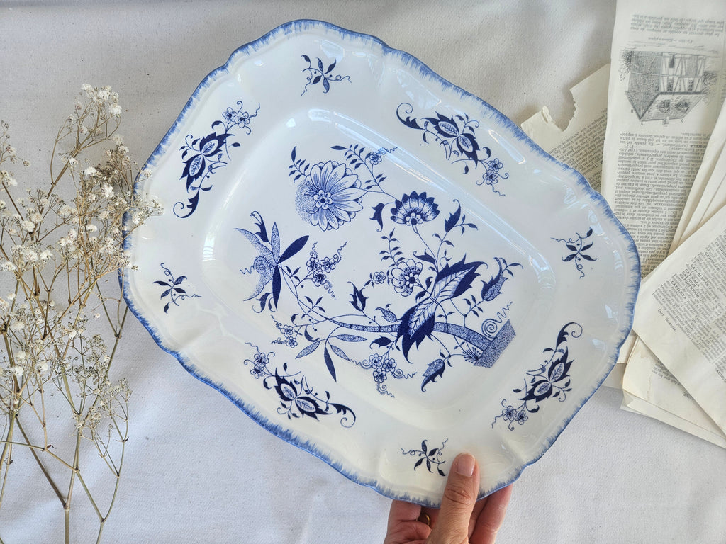 Grand plat de service Sarreguemines Lancaster 33x26 cm
