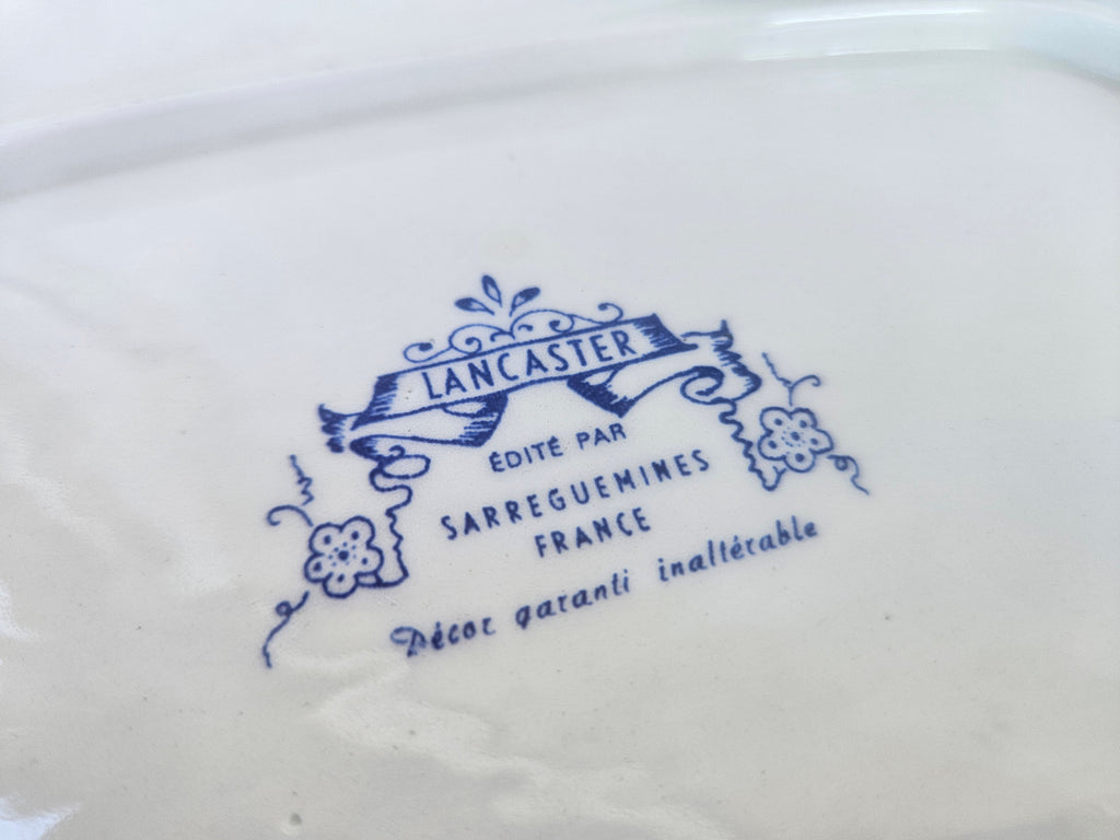 Grand plat de service Sarreguemines Lancaster 33x26 cm
