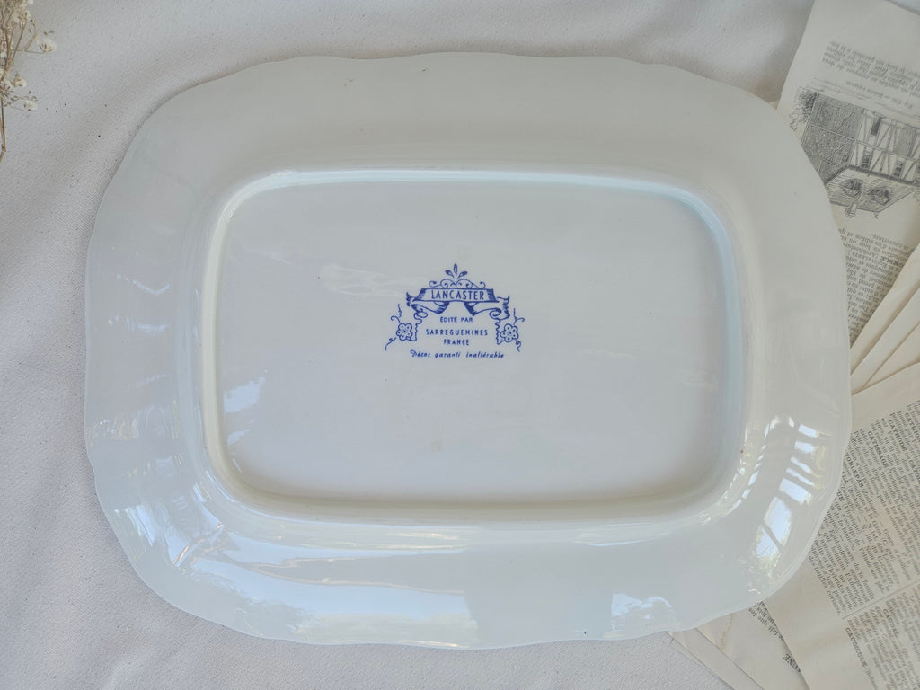 Grand plat de service Sarreguemines Lancaster 33x26 cm