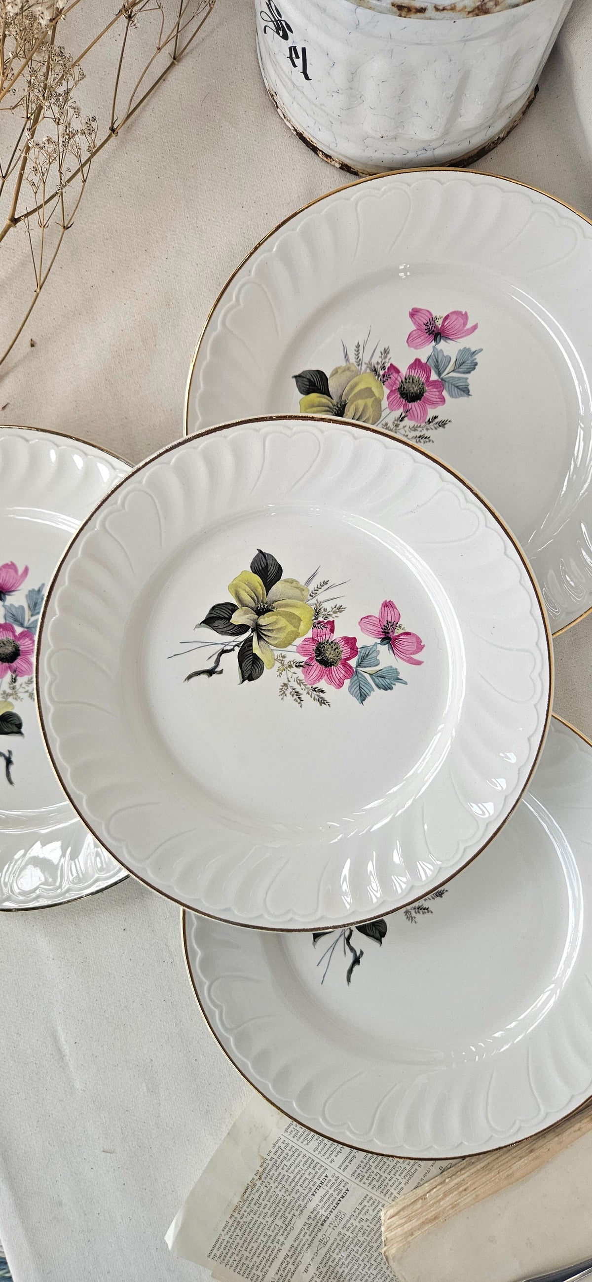 4 Assiettes Plates K&G Lunéville-Badonviller France