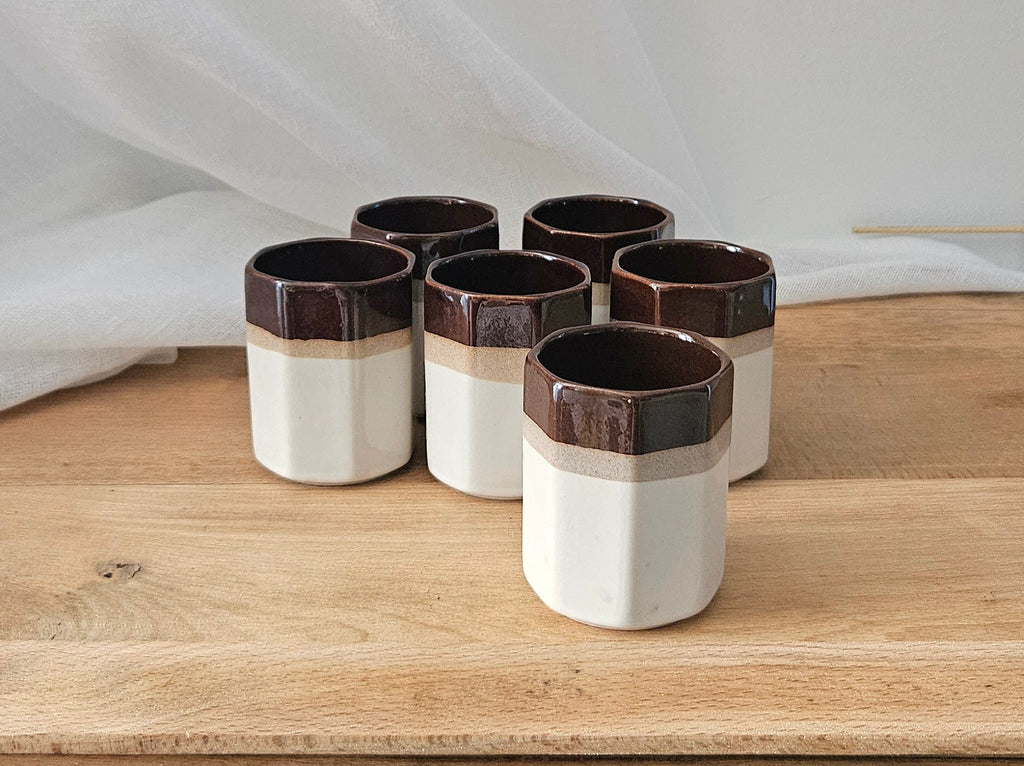 Lot de 6 tasses gobelets octogonales